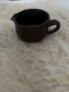 Brown Ceramic Creamer Pitcher with Handle